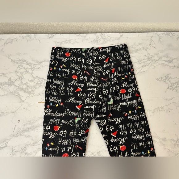 Style 5 Leggings Womens Sz S Black Red Merry Christmas Pull On Pants​ - Picture 4 of 5